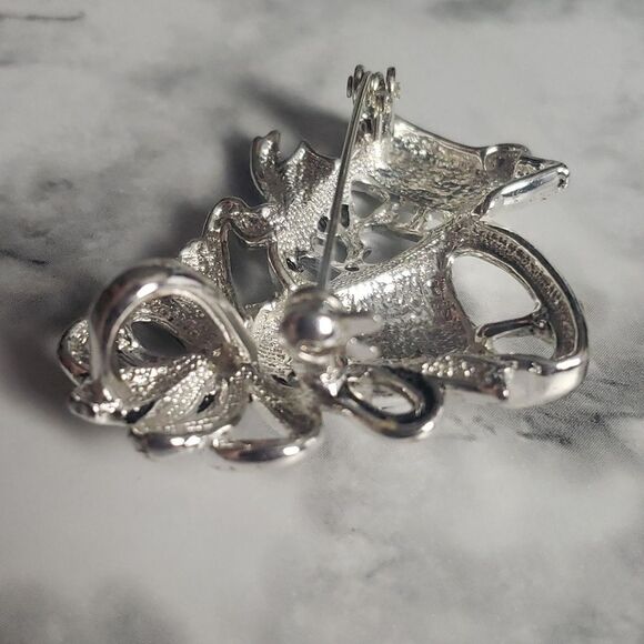 Silver Christmas Bells Brooche - Picture 3 of 5